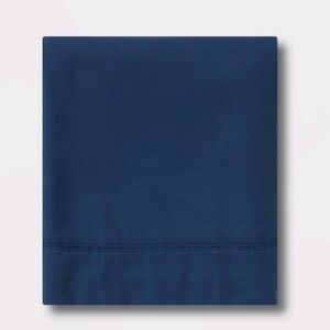 Threshold Twin 300 Thread Count Ultra Soft Flat Sheet Dark Blue